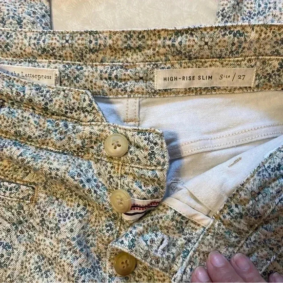 Anthropologie PILCRO ULTRA HIGH-RISE SLIM BUTTON FRONT UTILITY ANKLE JEANS Sz 27 - Picture 6 of 10